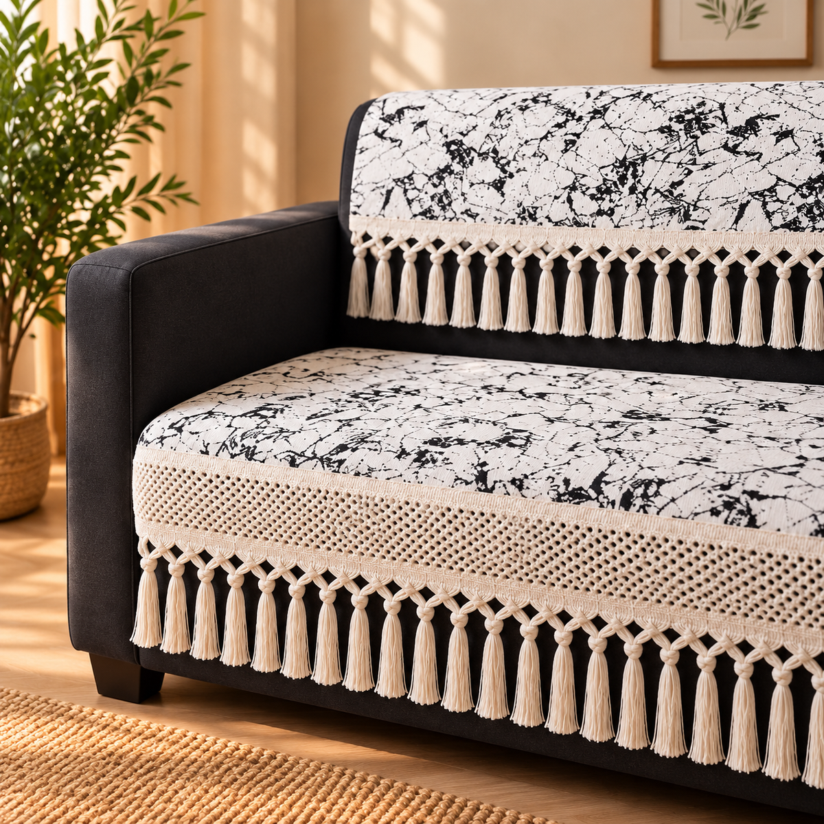 Panda Corner Sofa Set | Pillow Back
